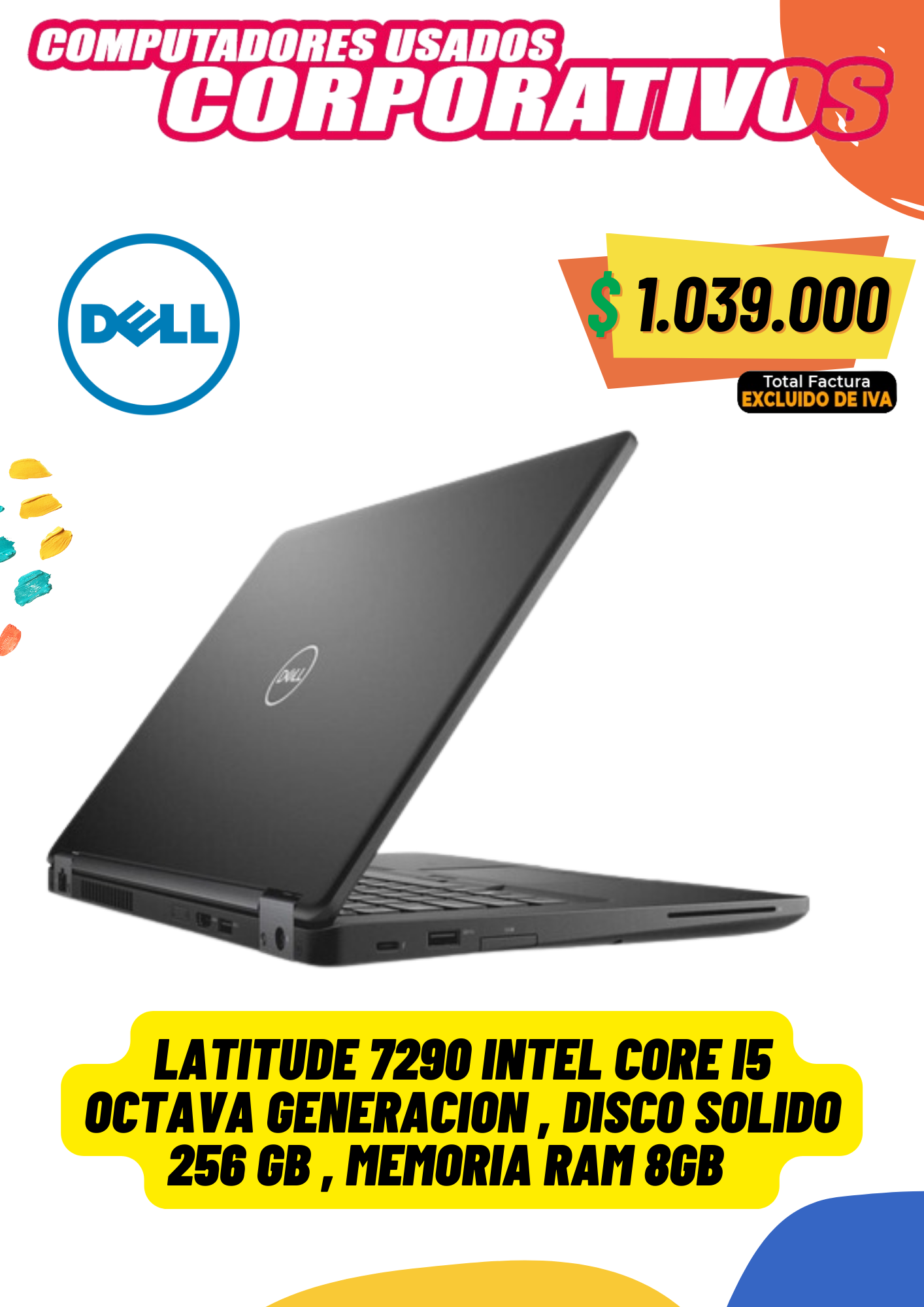 Portátil Dell 7290 INTEL® CORE™I5 octava